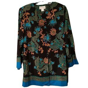 Diane Von Furstenberg 100% Silk Blouse Shirt Size Medium